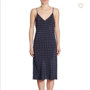 VINCE Navy Dotted Slip Dress